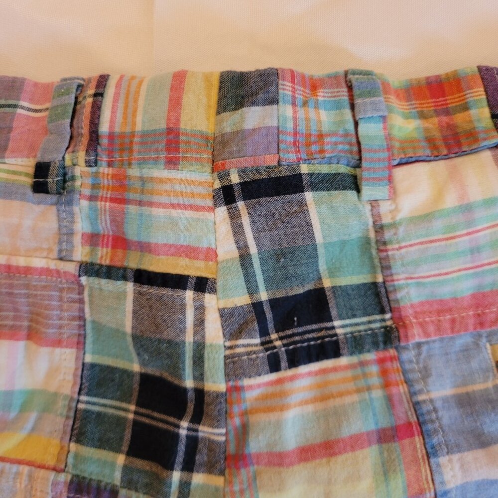 Berle Patchwork Madras Plaid Flat Front Shorts Si… - image 6